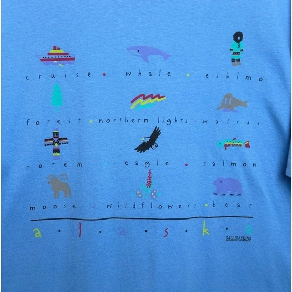 Vintage Galligaskins Alaska Short Sleeve  T Shirt 
Men’s Large - Picture 2 of 7